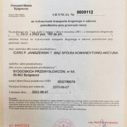 Certyfikat Licencji